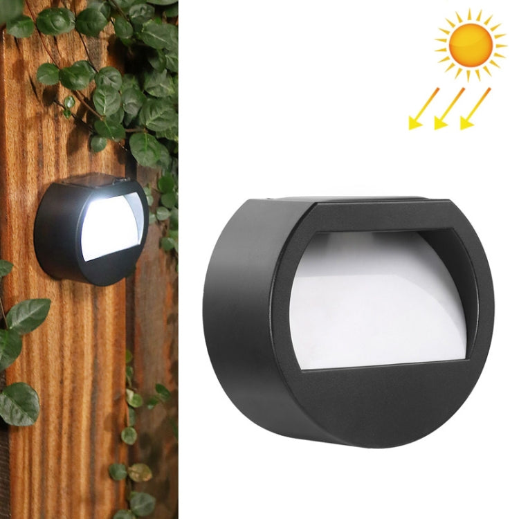 Đèn tường tròn LED ngoài trời chống nước năng lượng mặt trời, Ánh sáng trắng, Ánh sáng ấm