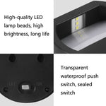Đèn tường tròn LED ngoài trời chống nước năng lượng mặt trời, Ánh sáng trắng, Ánh sáng ấm