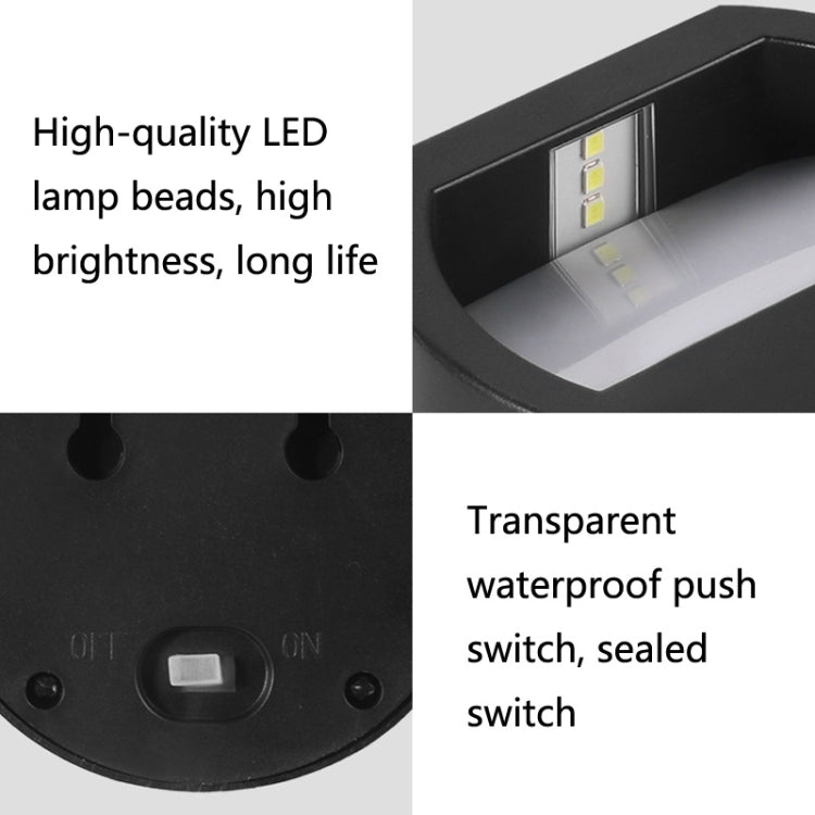 Đèn tường tròn LED ngoài trời chống nước năng lượng mặt trời, Ánh sáng trắng, Ánh sáng ấm