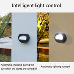 Đèn tường tròn LED ngoài trời chống nước năng lượng mặt trời, Ánh sáng trắng, Ánh sáng ấm