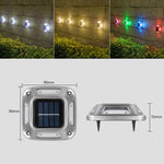Đèn tường năng lượng mặt trời 8 LED ngoài trời bằng thép không gỉ, ánh sáng trắng, ánh sáng ấm, ánh sáng nhiều màu