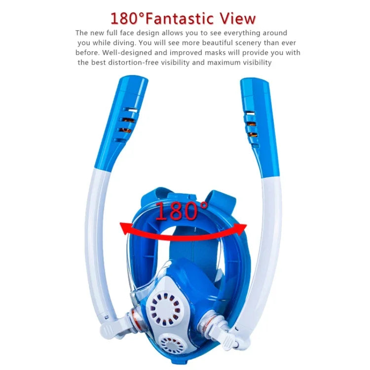 Mặt Nạ Lặn Silicone Khô Toàn Phần Ống Đôi Cho Trẻ Em, Kính Bơi, XS