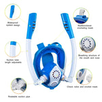 Mặt Nạ Lặn Silicone Khô Toàn Phần Ống Đôi Cho Trẻ Em, Kính Bơi, XS