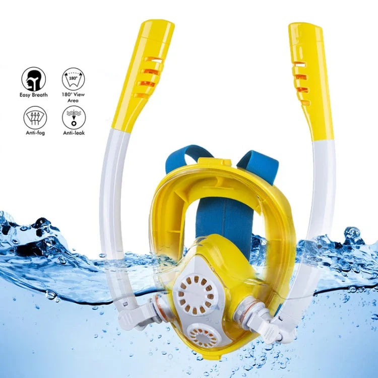 Mặt Nạ Lặn Silicone Khô Toàn Phần Ống Đôi Cho Trẻ Em, Kính Bơi, XS