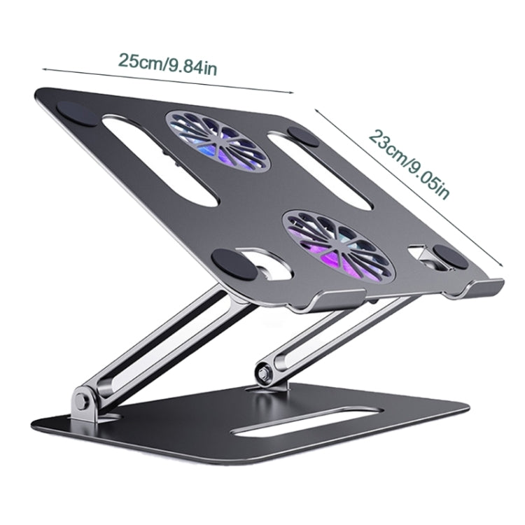 Giá đỡ máy tính gập hợp kim nhôm BONERUY P43F, giá đỡ tản nhiệt laptop, màu bạc, xám, bạc kèm cáp Type-C, xám kèm cáp Type-C