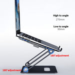 Giá đỡ máy tính gập hợp kim nhôm BONERUY P43F, giá đỡ tản nhiệt laptop, màu bạc, xám, bạc kèm cáp Type-C, xám kèm cáp Type-C
