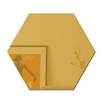 Bộ 16 miếng decal dán tường cá nhân Ym300, gương acrylic trang trí tường DIY, hình lục giác đen, lục giác bạc, lục giác vàng, bộ tứ đen, bộ tứ bạc, bộ tứ vàng, tam giác đen, tam giác bạc, tam giác vàng