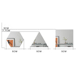 Bộ 16 miếng decal dán tường cá nhân Ym300, gương acrylic trang trí tường DIY, hình lục giác đen, lục giác bạc, lục giác vàng, bộ tứ đen, bộ tứ bạc, bộ tứ vàng, tam giác đen, tam giác bạc, tam giác vàng