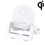 Sạc nhanh không dây đứng KH-18 15W kèm giá đỡ điện thoại, Đen, Trắng