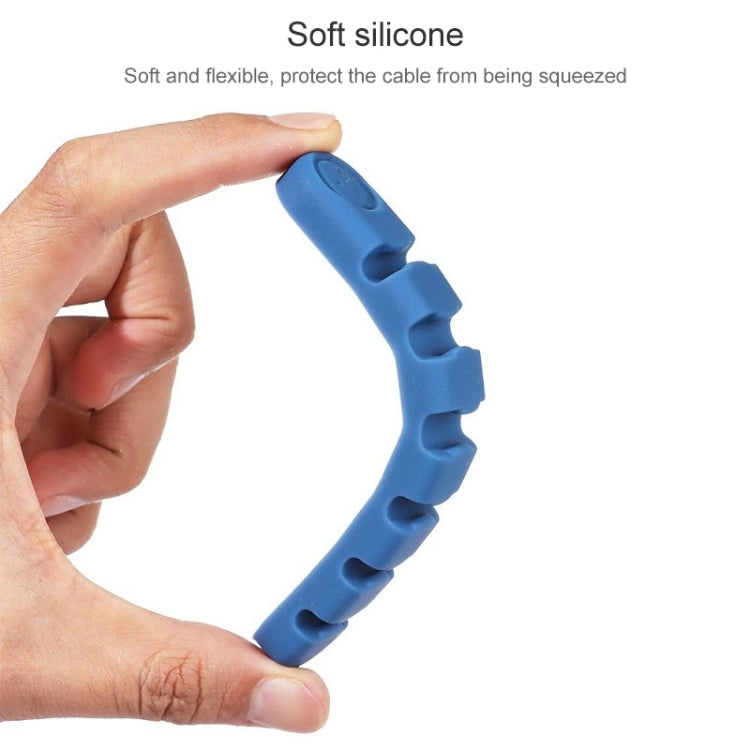 Thiết bị tổ chức và cố định cáp dữ liệu để bàn silicone hình gấu 6 lỗ, 6 lỗ
