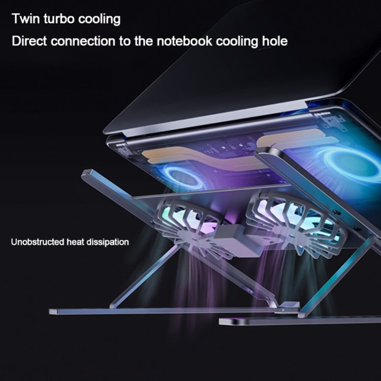Giá đỡ tản nhiệt laptop quạt hợp kim nhôm BONERUY P11F, màu xám, bạc, xám kèm cáp Type-C, bạc kèm cáp Type-C