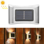 Đèn tường vườn ngoài trời năng lượng mặt trời 6 LED bằng thép không gỉ, ánh sáng trắng, ánh sáng ấm, ánh sáng màu