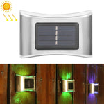 Đèn tường vườn ngoài trời năng lượng mặt trời 6 LED bằng thép không gỉ, ánh sáng trắng, ánh sáng ấm, ánh sáng màu