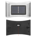 Đèn tường vườn ngoài trời năng lượng mặt trời 6 LED bằng thép không gỉ, ánh sáng trắng, ánh sáng ấm, ánh sáng màu