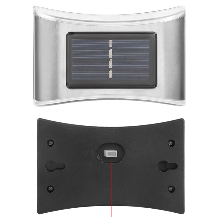 Đèn tường vườn ngoài trời năng lượng mặt trời 6 LED bằng thép không gỉ, ánh sáng trắng, ánh sáng ấm, ánh sáng màu