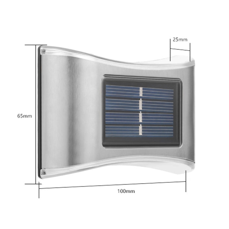 Đèn tường vườn ngoài trời năng lượng mặt trời 6 LED bằng thép không gỉ, ánh sáng trắng, ánh sáng ấm, ánh sáng màu