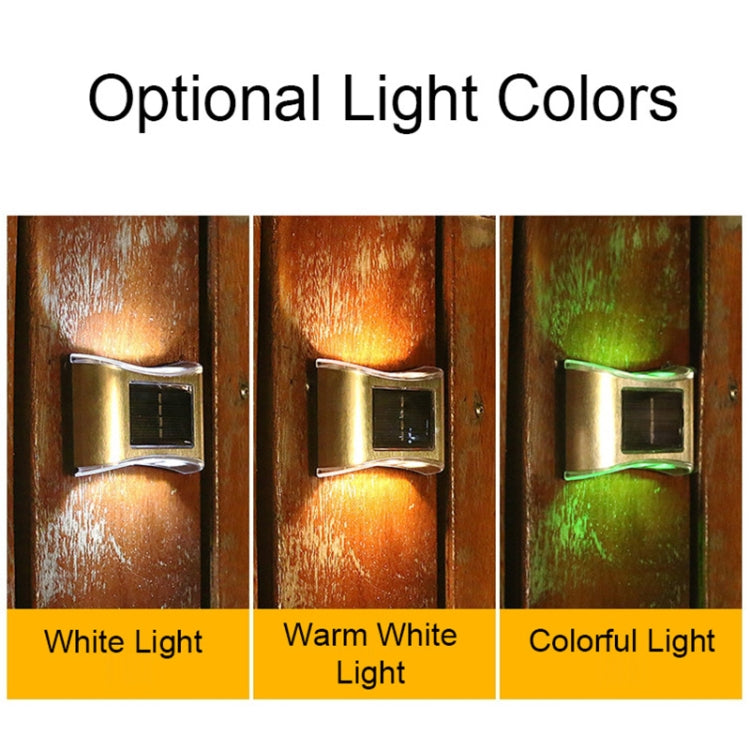 Đèn tường vườn ngoài trời năng lượng mặt trời 6 LED bằng thép không gỉ, ánh sáng trắng, ánh sáng ấm, ánh sáng màu