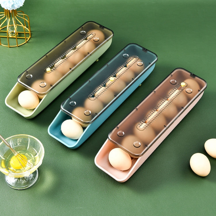 Hộp đựng trứng tự động làm đầy, hộp bảo quản tươi trong tủ lạnh, 1 tầng màu xanh lá, 1 tầng màu xanh dương, 1 tầng màu hồng