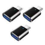 3 cái USB 3.0 cái sang USB-C / Type-C đực OTG Adapter có đèn báo, 3 cái có đèn báo