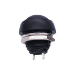 10 cái công tắc nút nhỏ chống nước tự đặt lại, màu đen, xanh lá, đỏ, cam, trắng, xanh dương