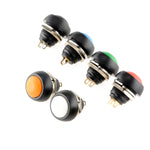 10 cái công tắc nút nhỏ chống nước tự đặt lại, màu đen, xanh lá, đỏ, cam, trắng, xanh dương