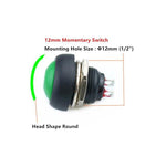 10 cái công tắc nút nhỏ chống nước tự đặt lại, màu đen, xanh lá, đỏ, cam, trắng, xanh dương