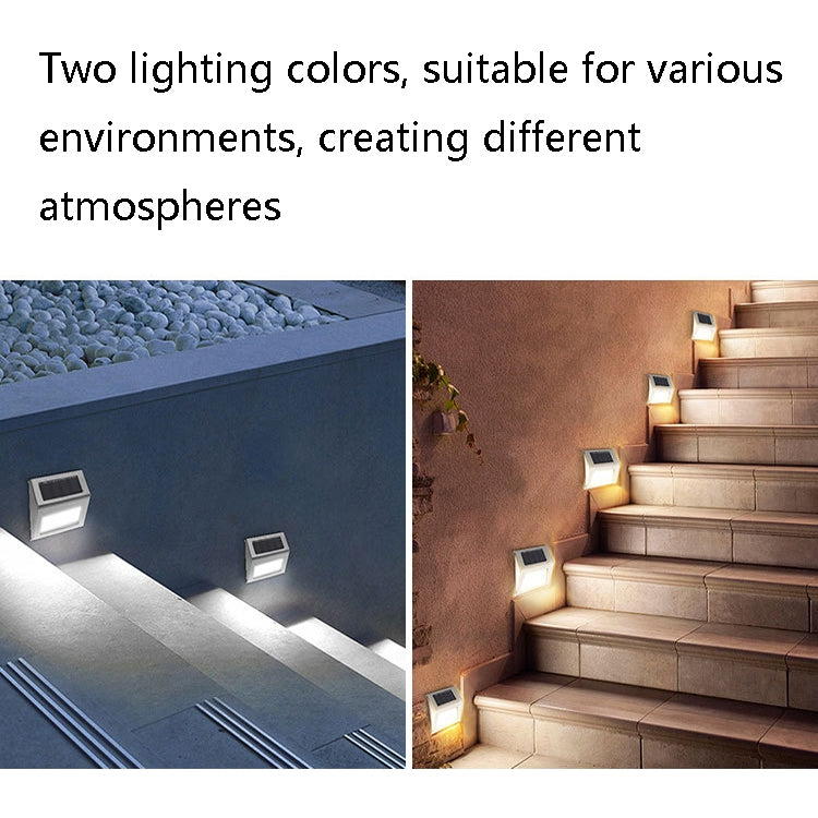 Đèn cầu thang thang thép không gỉ năng lượng mặt trời 6 LED, 6 LED / 1 cái