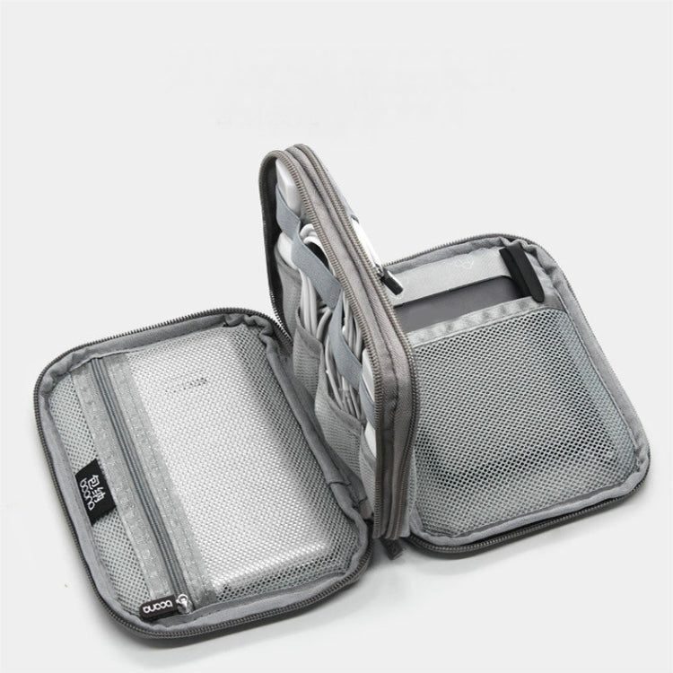 Túi đựng cáp dữ liệu hai lớp Baona BN-D004, Túi đựng phụ kiện kỹ thuật số, Màu xám, Đen