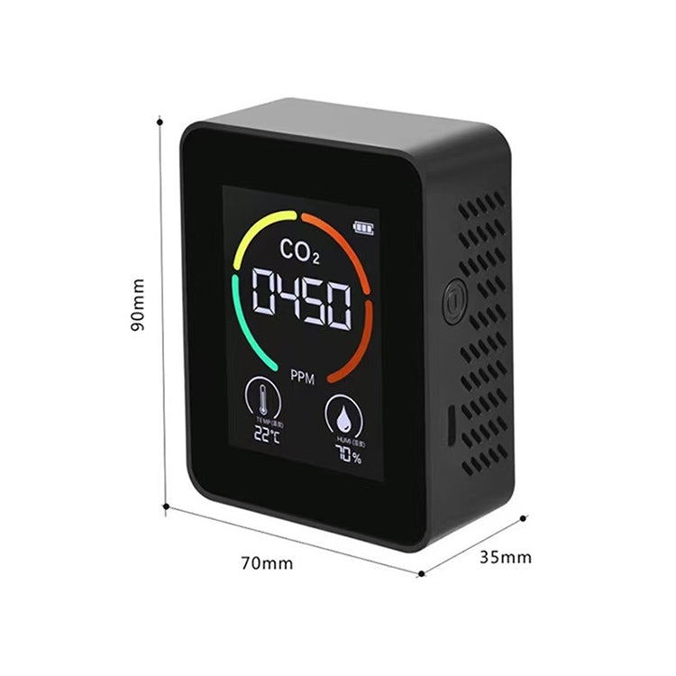 Máy đo CO2 hiển thị nhiệt độ độ ẩm, máy phát hiện chất lượng không khí CO2, 3 trong 1 bán dẫn