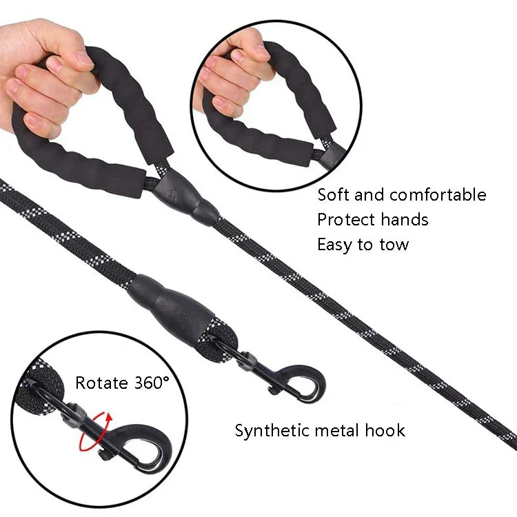 Dây Dắt Chó Phản Quang Phụ Kiện Thú Cưng, Kích Thước:, Dài 150cm Dày 1.2cm, Dài 150cm Dày 0.8cm, Dài 200cm Dày 1.2cm