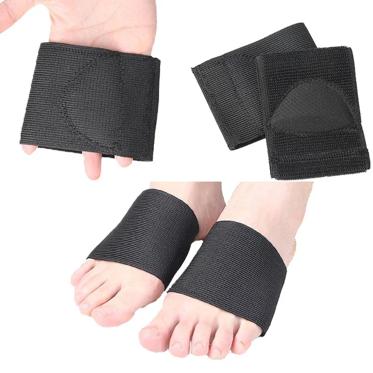 Miếng Lót Hỗ Trợ Vòm Bàn Chân Bằng Băng Thun, Nửa Miếng Lót Bàn Chân, Đen S, Đen M, Đen L