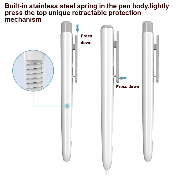 Hộp bút cảm ứng tự động thu vào nhấp đôi cho Apple Pencil 2, Màu xám, Trắng Ngọc, Hồng, Xanh Quân Đội, Xám Không Gian Sâu, Xanh Dương, Xanh Cỏ, Tím