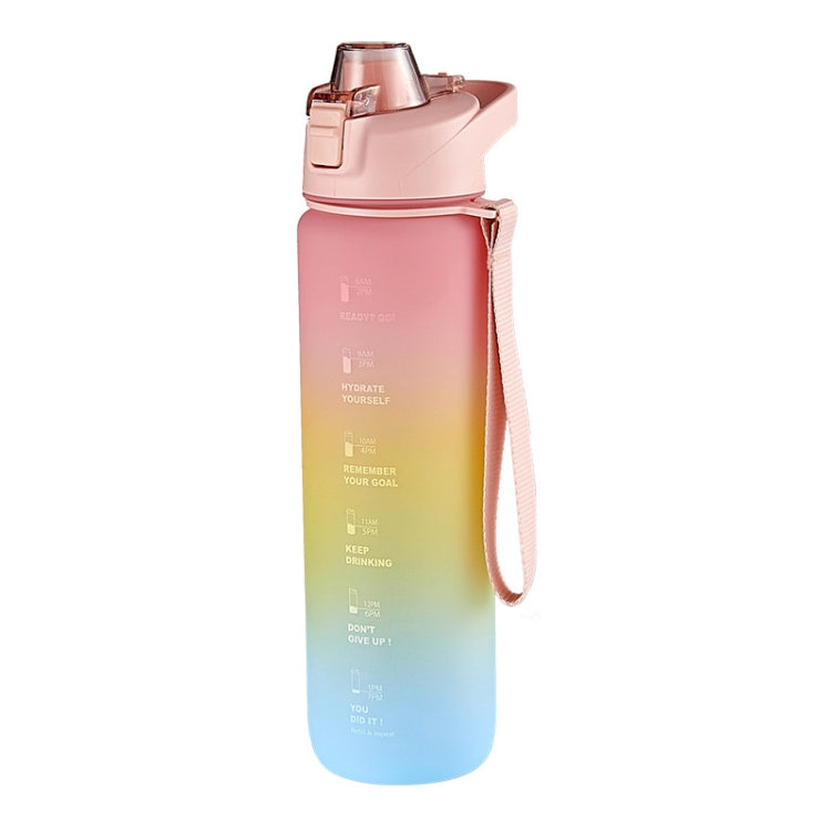 Cốc nước thể thao nhựa dung tích lớn 1000ml màu gradient, Hồng Anh Đào, Xanh Bầu Trời, Xám Bạc