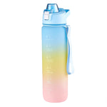 Cốc nước thể thao nhựa dung tích lớn 1000ml màu gradient, Hồng Anh Đào, Xanh Bầu Trời, Xám Bạc
