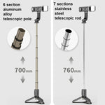 Gậy tự sướng mini tích hợp đa chức năng Bluetooth, Thông số kỹ thuật:, Q11S 76cm có đèn chiếu sáng, Q10S 70cm có đèn chiếu sáng, Q11 74cm không có đèn chiếu sáng, Q10 68cm không có đèn chiếu sáng