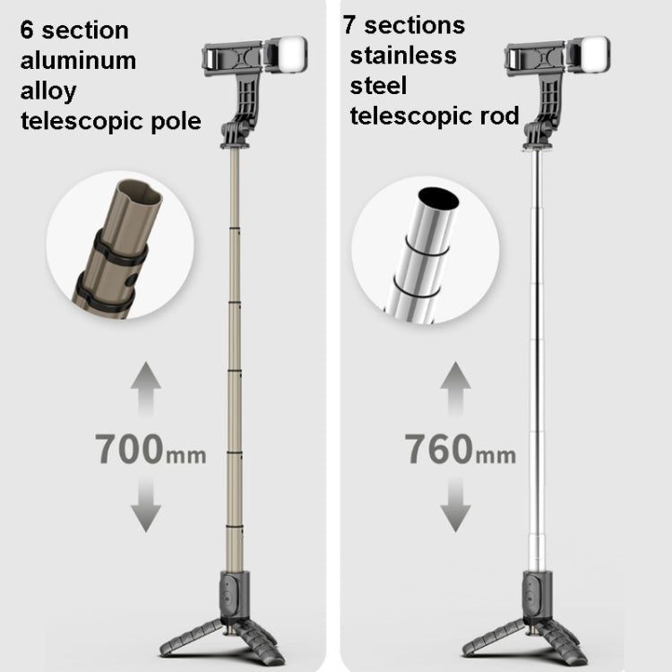 Gậy tự sướng mini tích hợp đa chức năng Bluetooth, Thông số kỹ thuật:, Q11S 76cm có đèn chiếu sáng, Q10S 70cm có đèn chiếu sáng, Q11 74cm không có đèn chiếu sáng, Q10 68cm không có đèn chiếu sáng