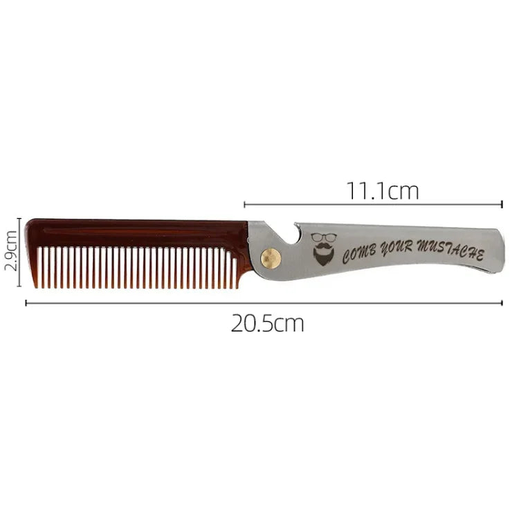 Lược đầu dầu gập tạo kiểu râu, mạ xám, hổ phách