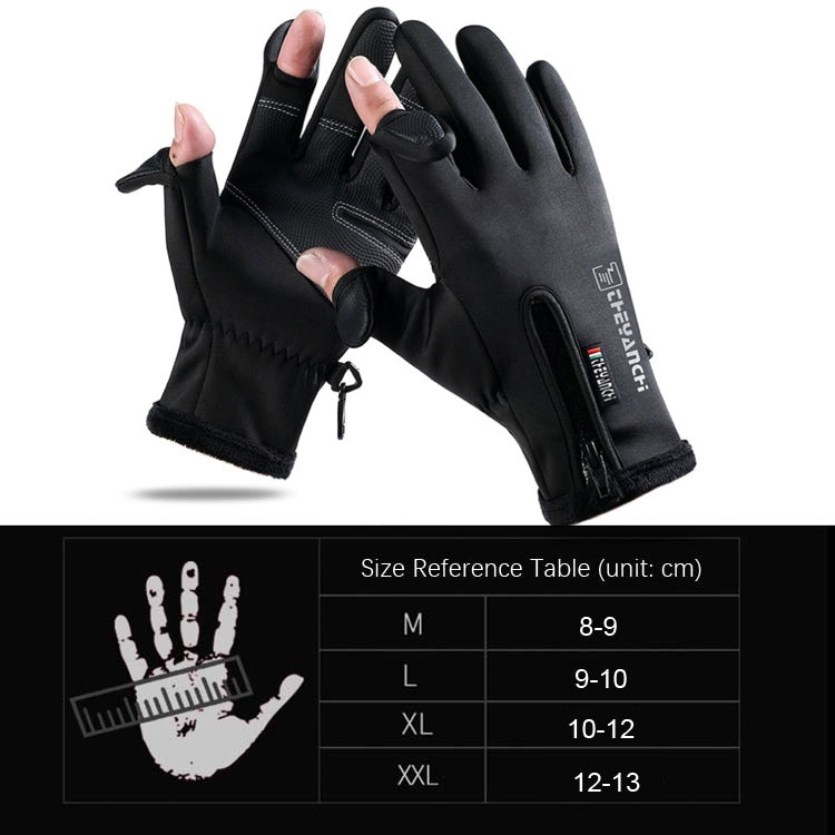 Găng tay thể thao ngoài trời ấm, cảm ứng, không ngón, găng tay câu cá, M, L, XL, XXL