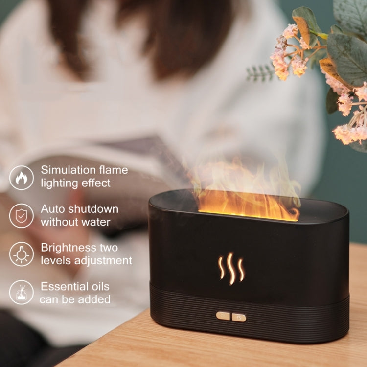 Máy khuếch tán hương thơm ngọn lửa đèn ngủ máy tạo độ ẩm, đơn sắc (trắng), đơn sắc (đen)