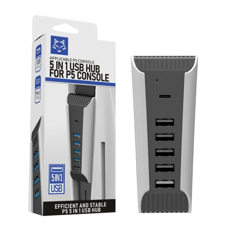5 in 1 USB HUB For PS5 Console, For PS5   5 in 1
