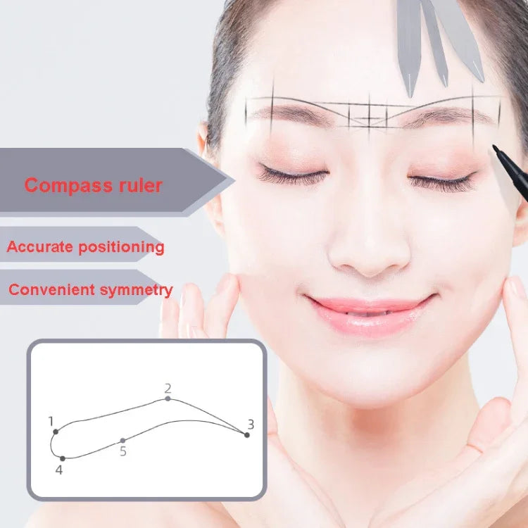 Thước Đo Xăm Định Vị Ba Điểm Cho Lông Mày, Màu Bạc, Vàng, Đen