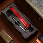 A001 Car Keychain Leather Long Key Rope, Oil Wax Black, Oil Wax Red, Crazy Horse Black, Crazy Horse Brown, Crazy Horse Blue