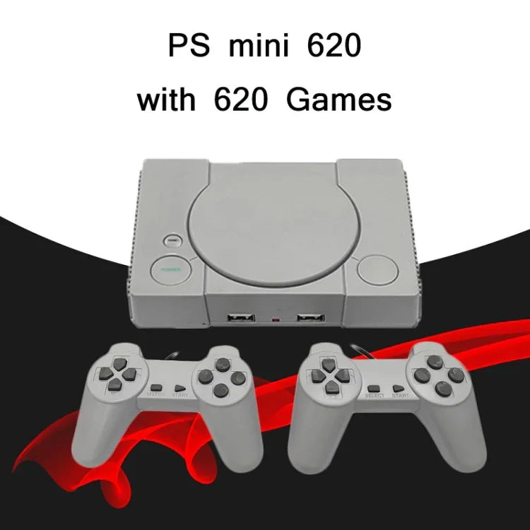 Máy Chơi Game TV Mini 8-Bit Hai Người Chơi Tích Hợp 620 Trò Chơi, PS1 mini (Phích Cắm EU)