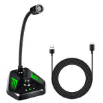 Micro condenser cần gập để bàn MI520 cho máy tính, phiên bản USB có đèn RGB thở