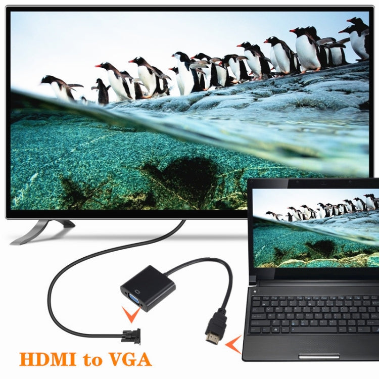 Bộ chuyển đổi HDMI sang VGA ZHQ007 HD 1080P, màu trắng, đen