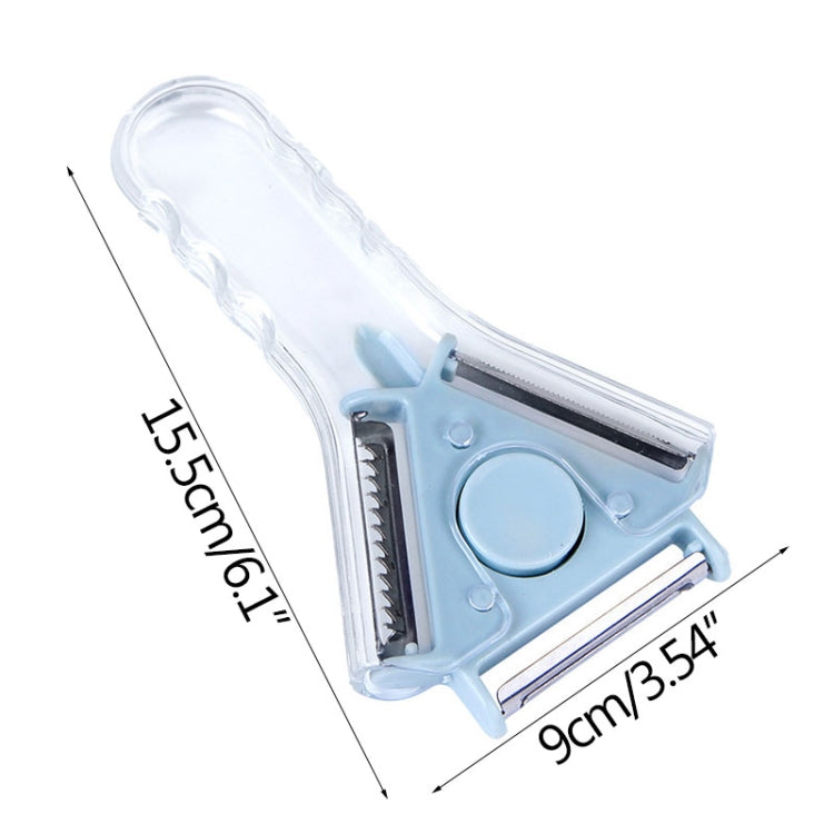 2 chiếc dụng cụ gọt 3 trong 1 cho rau củ và trái cây, màu hồng, xanh lá, xanh dương