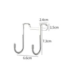 Bộ 5 cái móc đôi hình chữ S bằng thép không gỉ cho áo khoác và móc cửa ngăn kéo phía sau, móc đôi hình chữ S