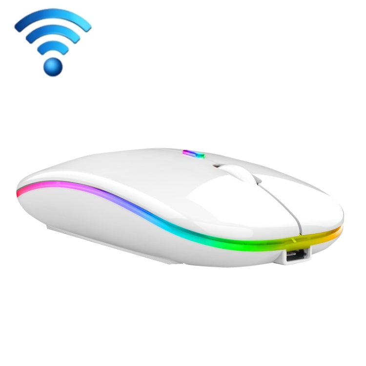 Chuột không dây phát sáng nhiều màu C7002 2400DPI 4 phím, 2.4G màu trắng, vàng hồng, đen, bạc xám, chế độ kép màu trắng, đen, bạc, vàng