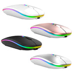 Chuột không dây phát sáng nhiều màu C7002 2400DPI 4 phím, 2.4G màu trắng, vàng hồng, đen, bạc xám, chế độ kép màu trắng, đen, bạc, vàng
