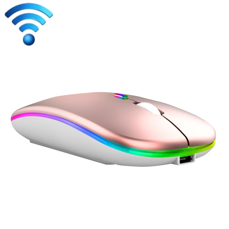 Chuột không dây phát sáng nhiều màu C7002 2400DPI 4 phím, 2.4G màu trắng, vàng hồng, đen, bạc xám, chế độ kép màu trắng, đen, bạc, vàng